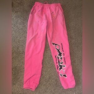 Pink Sp5der sweatpants